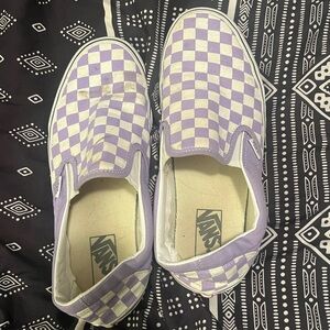 Size 11 Van Lavender Checkboard Slipons